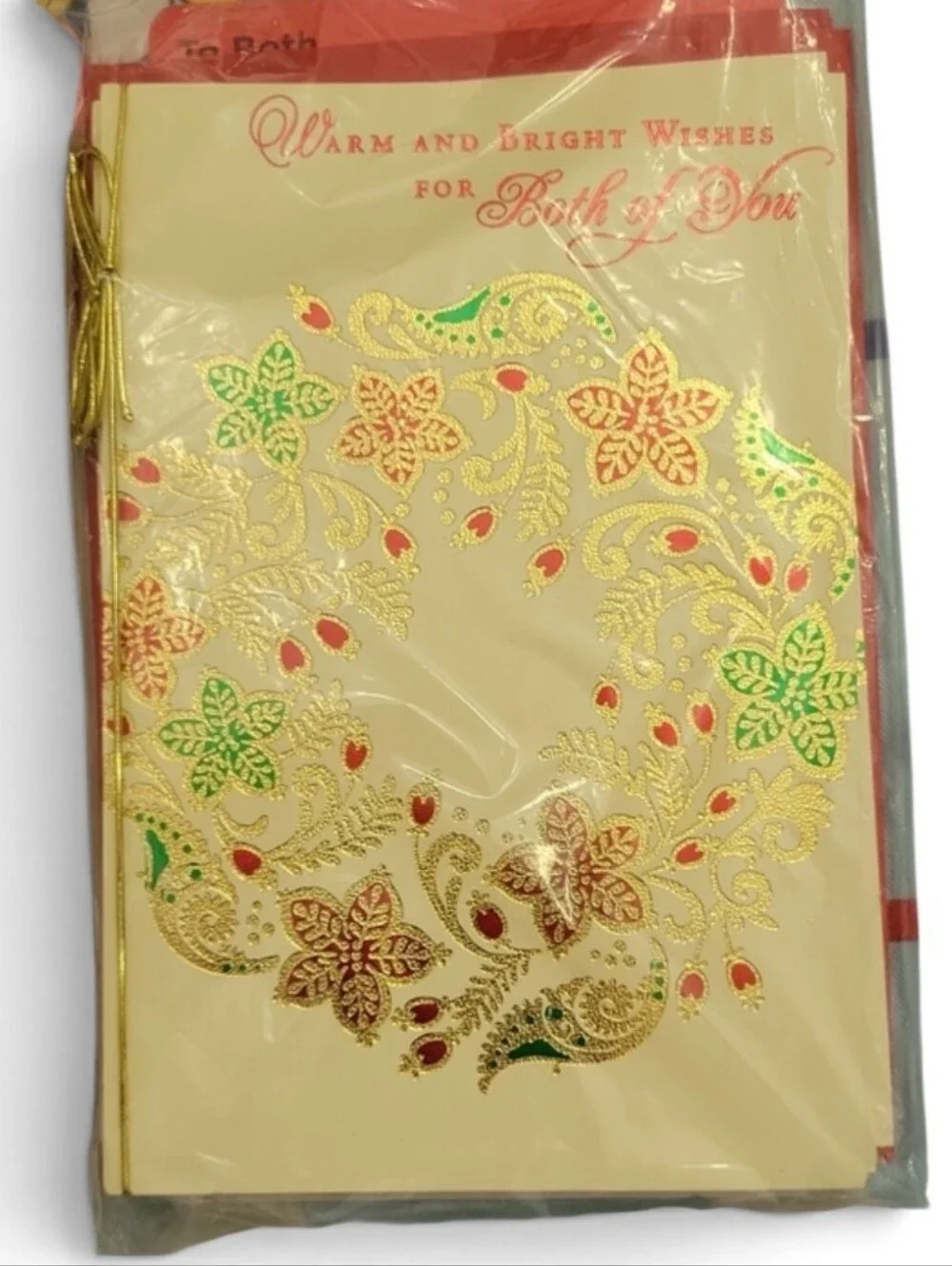 Hallmark Holiday Greeting Card Pack – Gold Christmas Cards 3 Pk Set